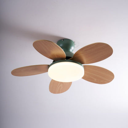 Indoor Ceiling Fan with LED Light 35 in Wood Blade Curved Design 6-Speed Remote Control DC Motor for Living Room Bedroom Dining Room Grey Gr
