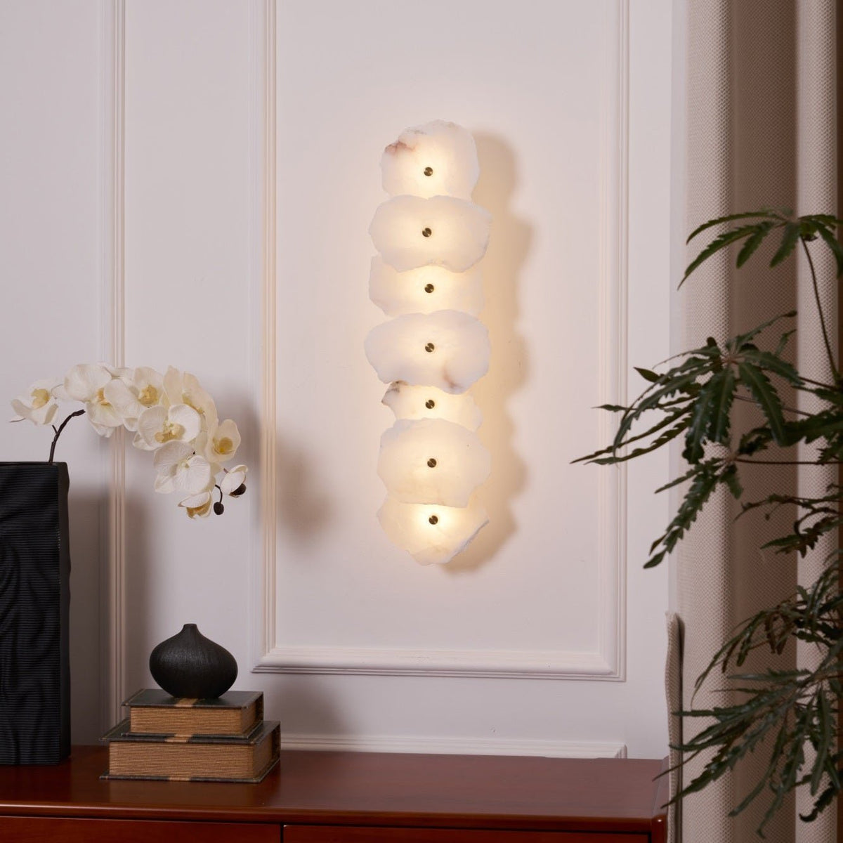 Modern LED Fixture Alabaster & Metal 5.5 Inch White for Hallways Bedrooms Living Rooms Hardwired Multi-Head Options Indoor Ambient Lighting