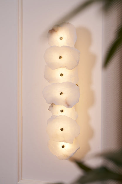 Modern LED Fixture Alabaster & Metal 5.5 Inch White for Hallways Bedrooms Living Rooms Hardwired Multi-Head Options Indoor Ambient Lighting