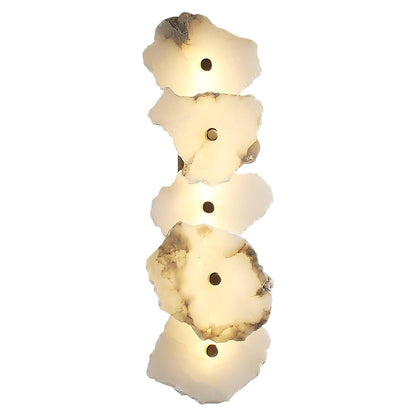 Modern LED Fixture Alabaster & Metal 5.5 Inch White for Hallways Bedrooms Living Rooms Hardwired Multi-Head Options Indoor Ambient Lighting