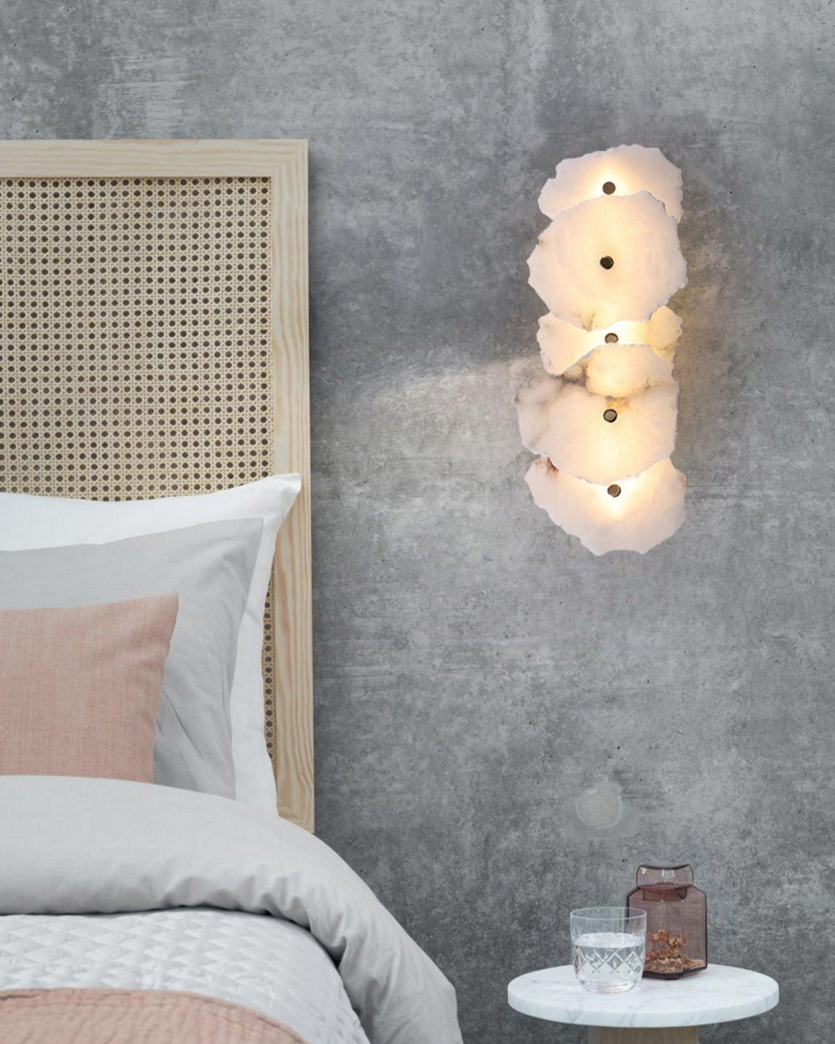 Modern LED Fixture Alabaster & Metal 5.5 Inch White for Hallways Bedrooms Living Rooms Hardwired Multi-Head Options Indoor Ambient Lighting