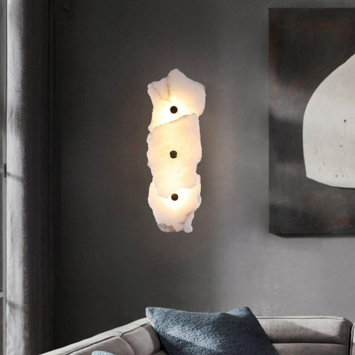Modern LED Fixture Alabaster & Metal 5.5 Inch White for Hallways Bedrooms Living Rooms Hardwired Multi-Head Options Indoor Ambient Lighting