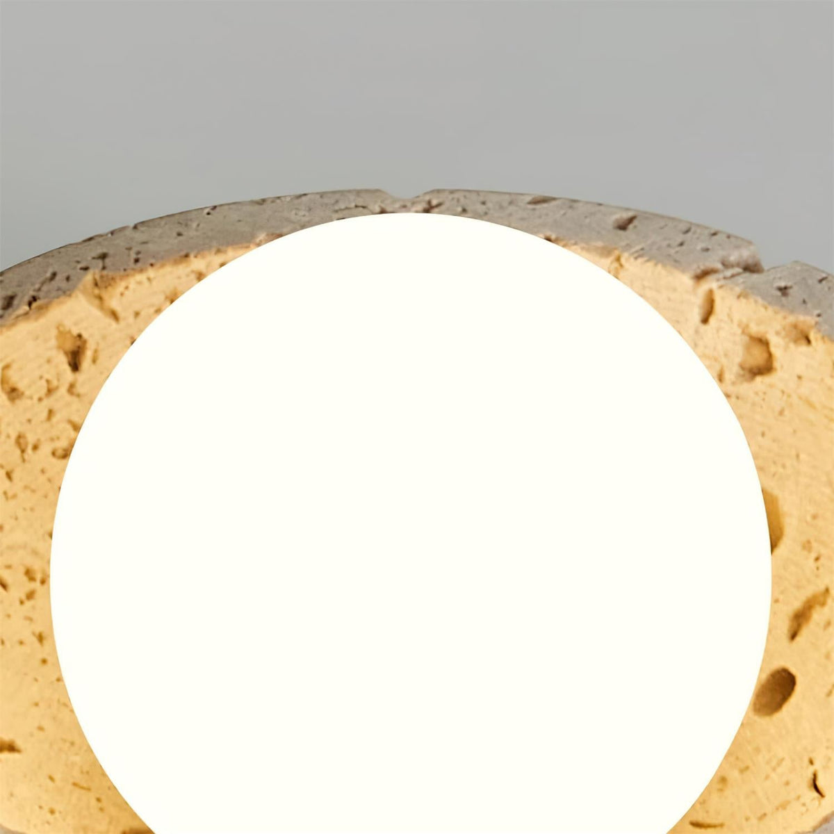 Travertine Stone Flush Mount Light 5.9 in Diameter White Natural Wood Wall or Ceiling Fixture G9 Base Opal Glass Diffuser for Bathroom Bedro