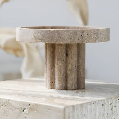 Pietra Decorative Tray for Coffee Table - Natural Travertine, Elegant Design
