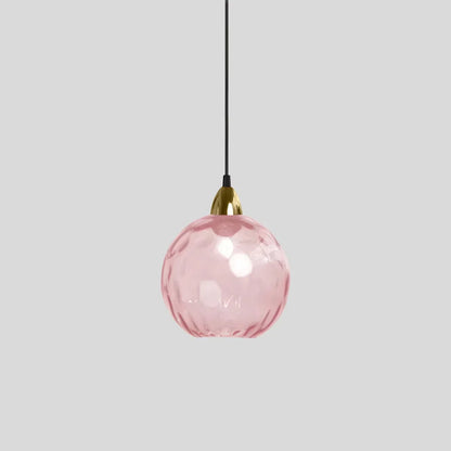 Spherical Glass Ceiling Fixture E26 Socket 8-Inch Gray Shade for Dining Areas Bedrooms Kitchens Adjustable Cord Ambient Fixture
