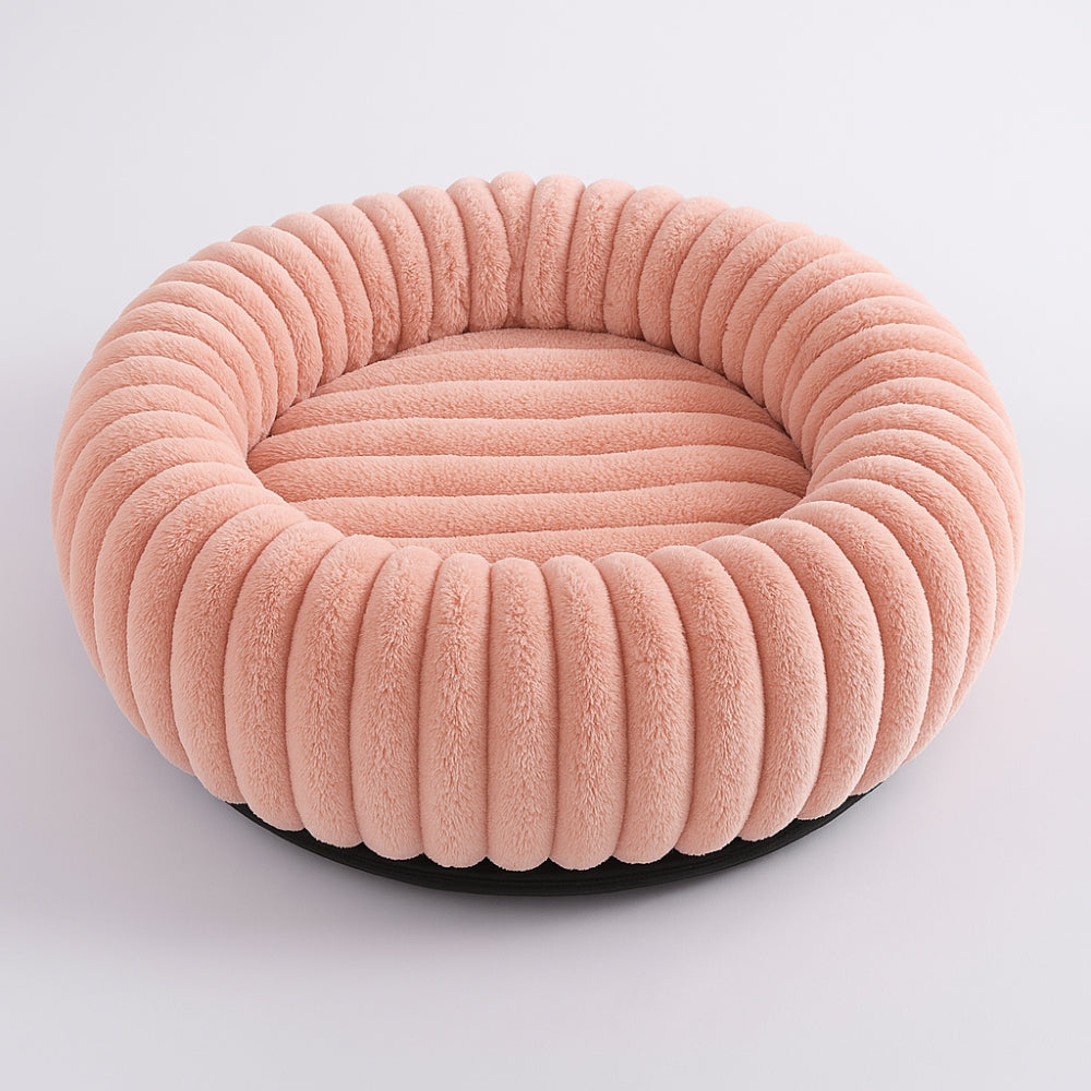 Pinnacle Plush Round Dog Bed - Soft Cotton-Polyester Blend, Non-Slip