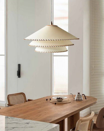 Oversized Fabric Drum Shade Ceiling Light for Kitchen Island & Dining Table – Adjustable Height Indoor Fixture with E26 Socket, Warm Ambient