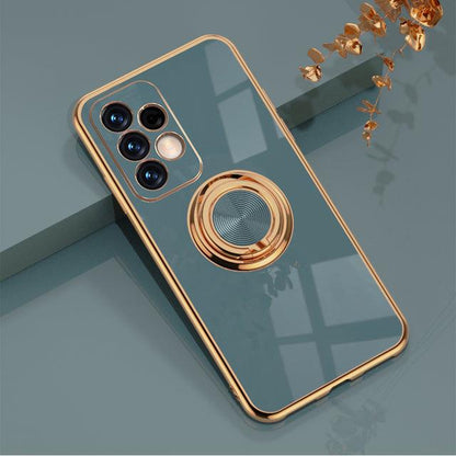 Rotating Ring Grip Phone Case for Samsung Galaxy – Magnetic Car Mount Compatible, Shock-Absorbing TPU with Microfiber Lining for S21-S26
