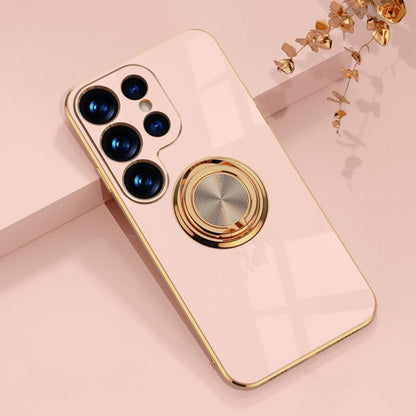 Rotating Ring Grip Phone Case for Samsung Galaxy – Magnetic Car Mount Compatible, Shock-Absorbing TPU with Microfiber Lining for S21-S26