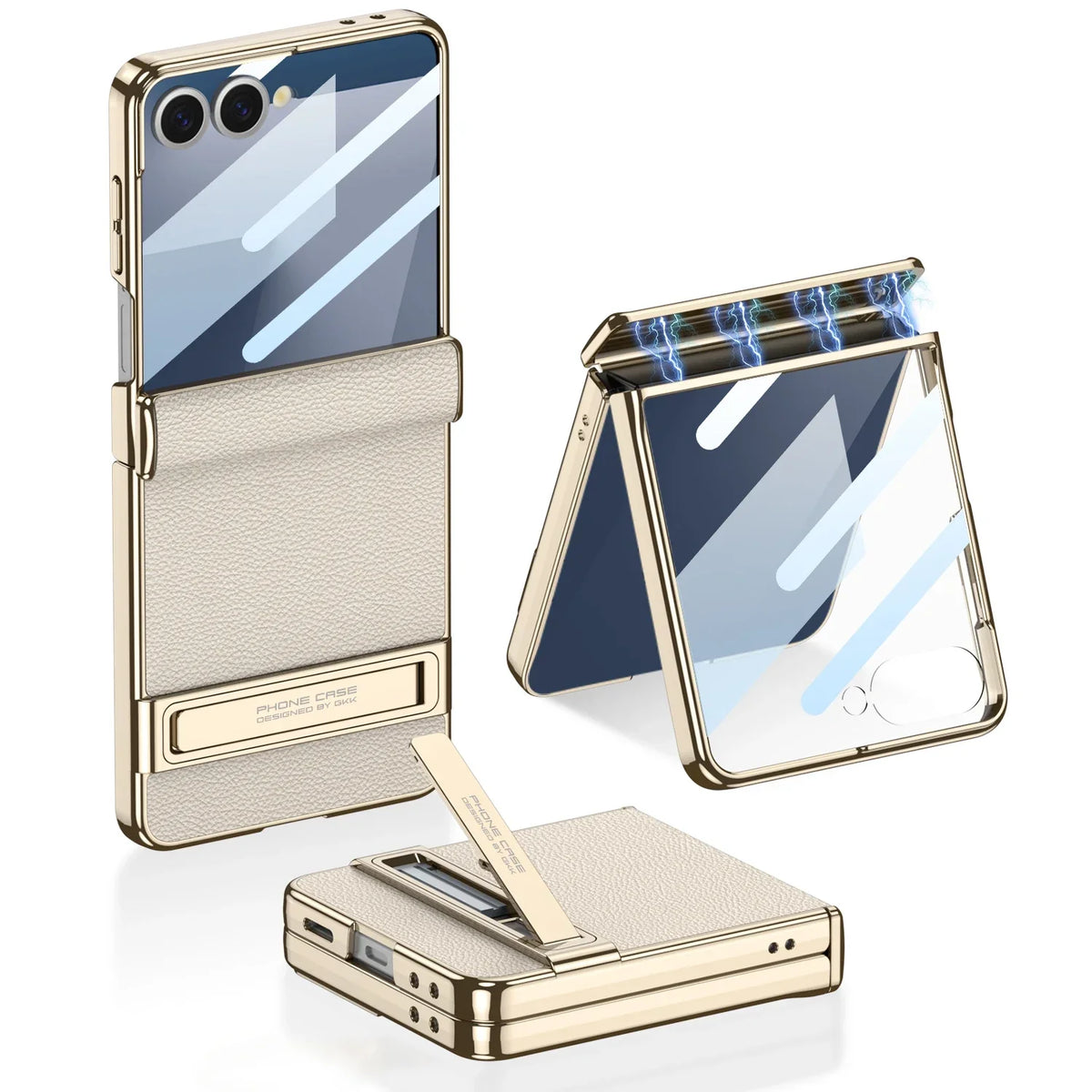 Samsung Galaxy Phone Case with Built-In Stand – Slim TPU Protection in Leather, Brushed & Carbon Fiber Finishes for S24, S25, S26 Ultra, Z