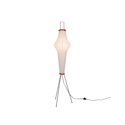 Japanese-Inspired Paper Floor Lamp White Mulberry Shade Tall Standing Light for Living Room Bedroom Reading Nook Sculptural Accent