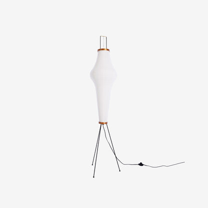 Japanese-Inspired Paper Floor Lamp White Mulberry Shade Tall Standing Light for Living Room Bedroom Reading Nook Sculptural Accent