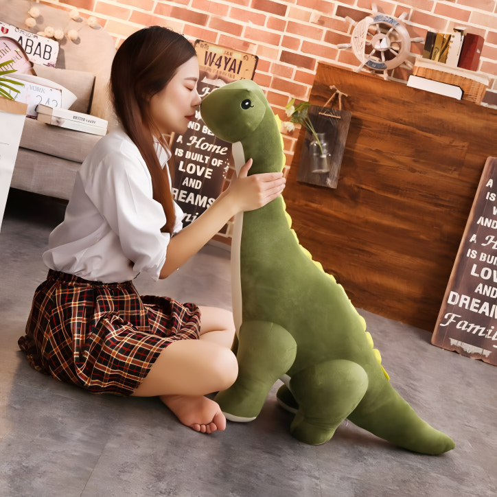 Giant Standing Dinosaur Plush Toy – Soft Cuddly Stuffed Dino for Kids Room Decor, Boys & Girls Playroom Gift, Blue Green Pink