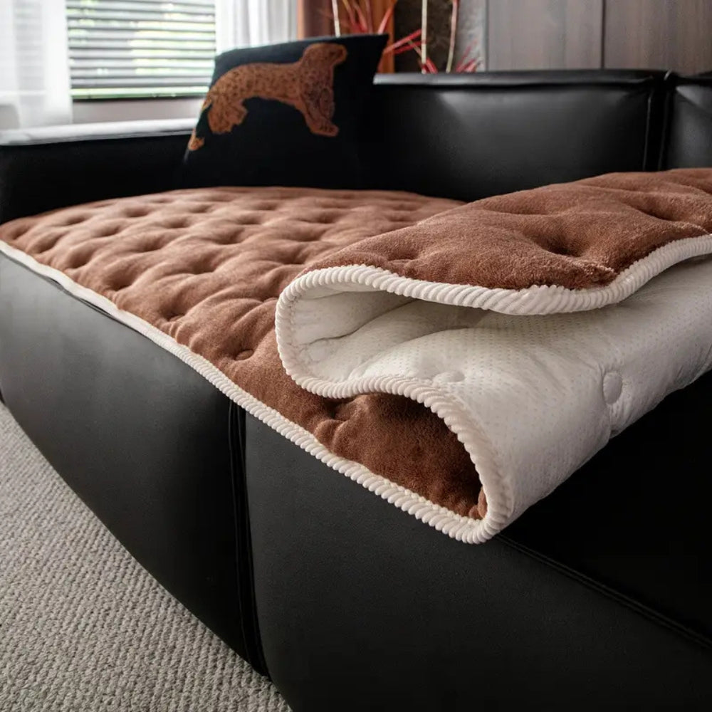 Chesterfield Look Couch Cover - Soft Microfiber, Dog-Proof Protection