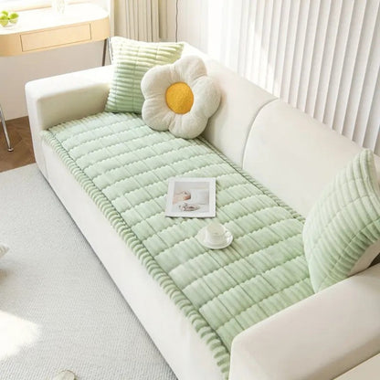 Furniture Throw Blanket Soft Fleece Sofa Protector Anti-Slip Ruffled Edges for Couch Chair Loveseat Living Room Bedroom Pet-Friendly