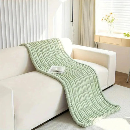 Stretch Jacquard Couch Cover with Ruffled Hem – Wrinkle-Free Furniture Protector for Sofas & Chairs – Machine Washable Slipcover
