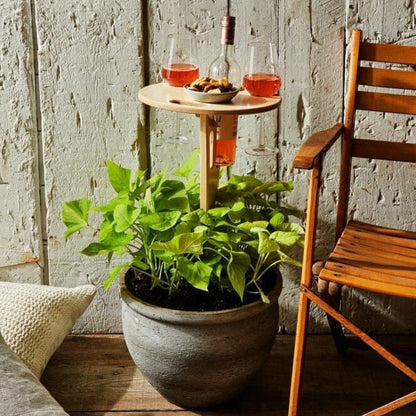 Plynn Foldable Picnic Table - Wooden Wine and Snack Support