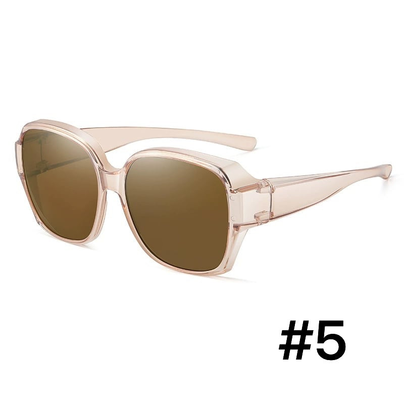 Fit-Over Sunglasses for Prescription Glasses with Polarized Lenses & UV Protection for Men & Women | Lightweight Wraparound Over-Glasses Eye