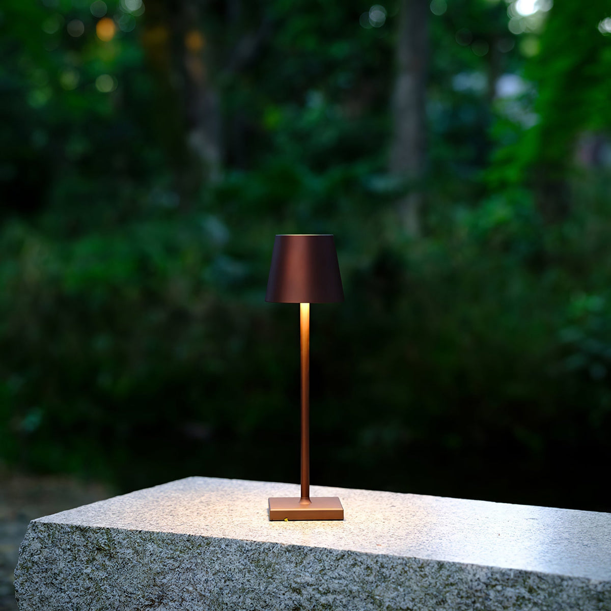 Rechargeable LED Desk Lamp with Touch Dimmer – Cordless Metal Accent Light for Bedroom, Patio, Office – 15 Inch Portable USB Lamp for Indoor