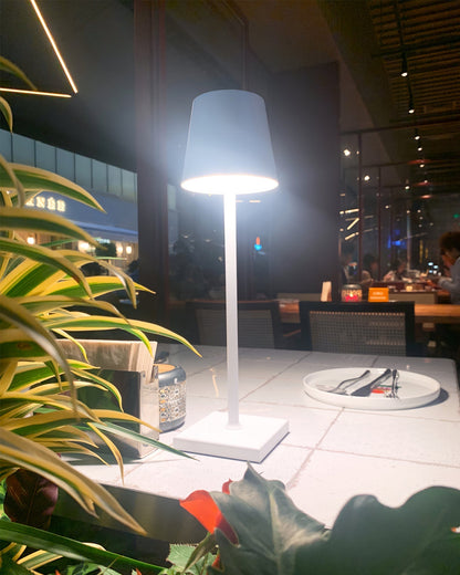 Rechargeable LED Desk Lamp with Touch Dimmer – Cordless Metal Accent Light for Bedroom, Patio, Office – 15 Inch Portable USB Lamp for Indoor