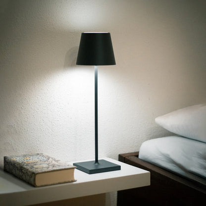 Rechargeable LED Desk Lamp with Touch Dimmer – Cordless Metal Accent Light for Bedroom, Patio, Office – 15 Inch Portable USB Lamp for Indoor