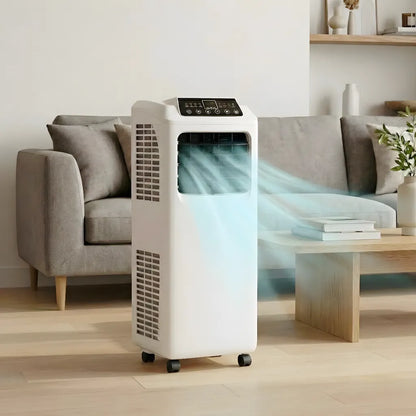 Portable Air Conditioner 9000 BTU with Dehumidifier Function Remote Included 250 Sq Ft Coverage Rolling AC Unit for Bedroom Office Dorm