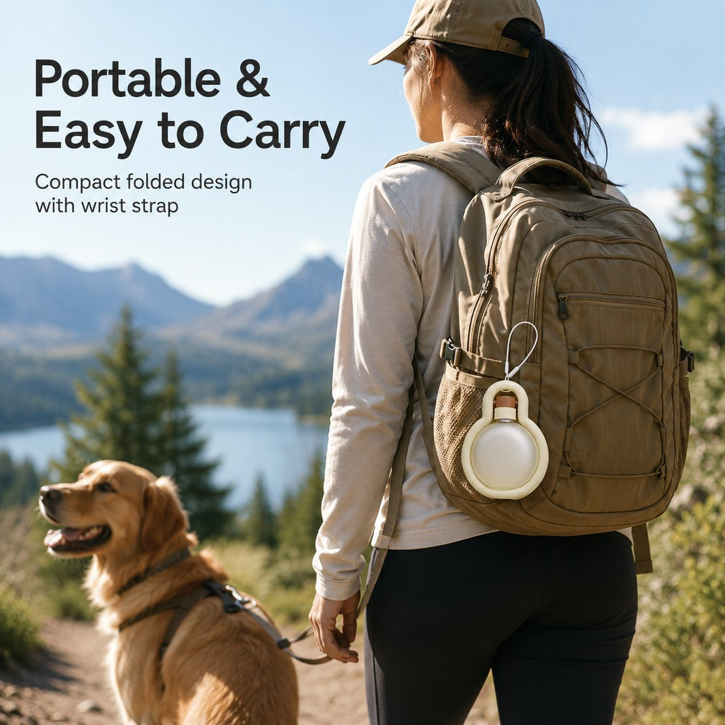 Ortekor Portable Pet Water Bottle for Dogs & Cats – 500ml Gravity Water Dispenser Bowl for Camping, Walks & Outdoor Travel
