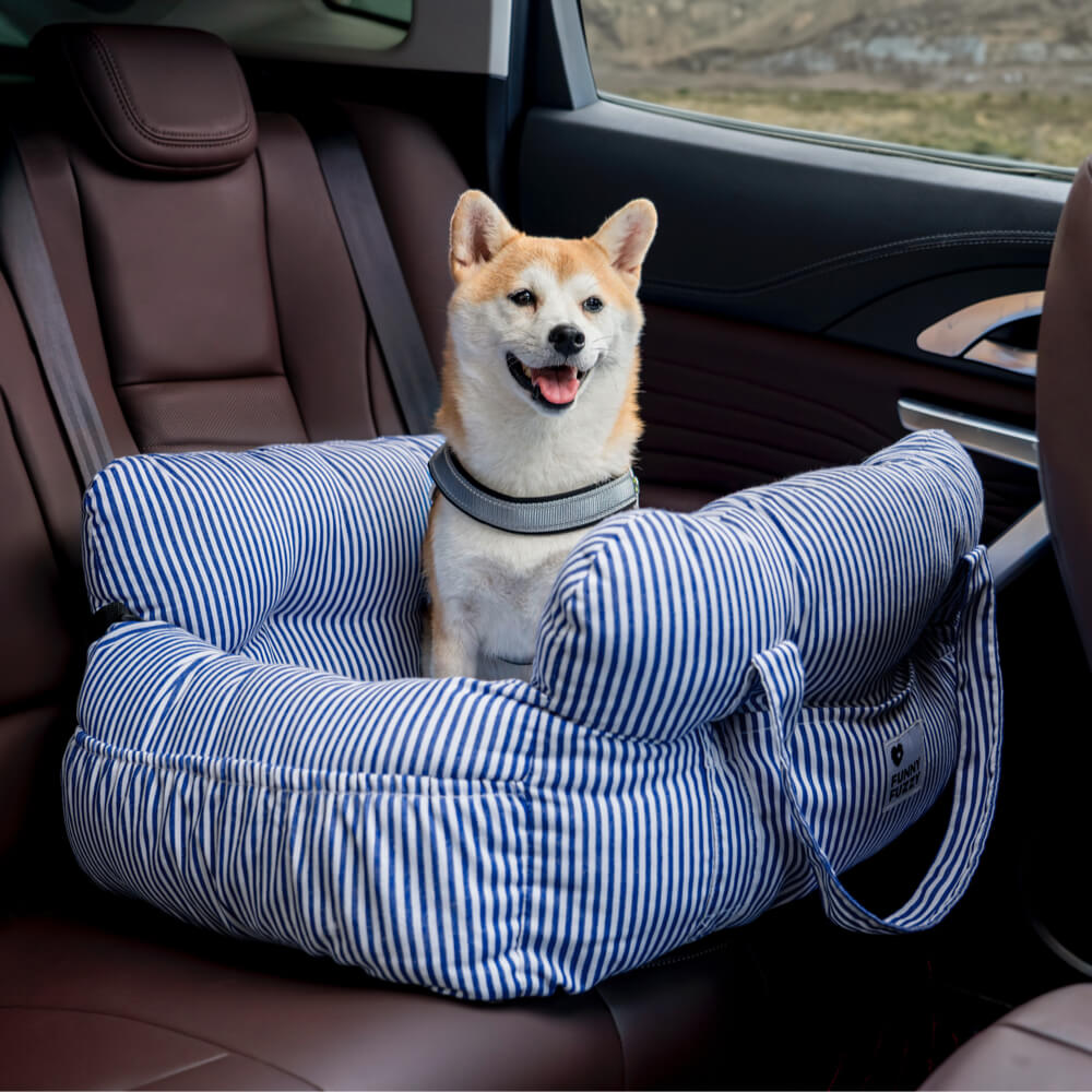 Dog Car Seat Booster Bed for Large Pets – Portable Travel Carrier with Shoulder Strap, Washable Cotton Cushion for SUV Truck Sedan – Safe