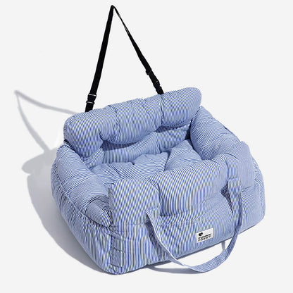 Portable Pet Carrier Booster Seat with Safety Harness and Washable Cover for Small Dogs
