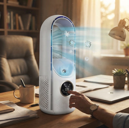 Compact Bladeless Portable Air Conditioner with Quiet Operation | Ideal for Bedrooms and Offices