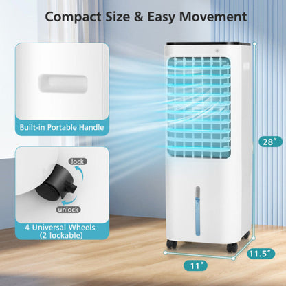 Portable Air Coolers 4 in 1 Evaporative Cooler with 12 L Water Tank, Cooling Fan Humidifier with Remote, Room Cooler
