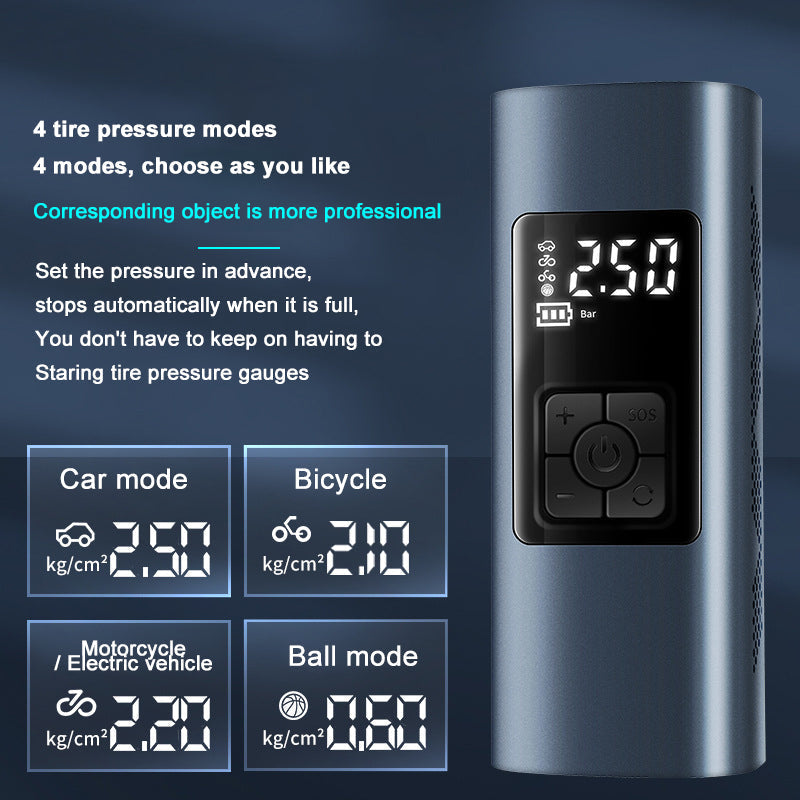 Ortekor Portable Air Pump | Wireless Tire Inflator with Digital Display | Compact Design for Easy Transport