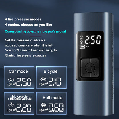 Ortekor Portable Air Pump | Wireless Tire Inflator with Digital Display | Compact Design for Easy Transport