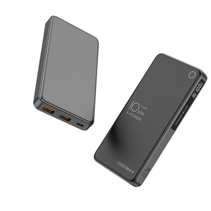 Portable Charger | 10000 mAh Power Bank with Fast Charging & LCD Display | Dual USB Ports for On-the-Go Charging