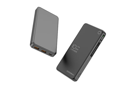 Portable Charger | 10000 mAh Power Bank with Fast Charging & LCD Display | Dual USB Ports for On-the-Go Charging