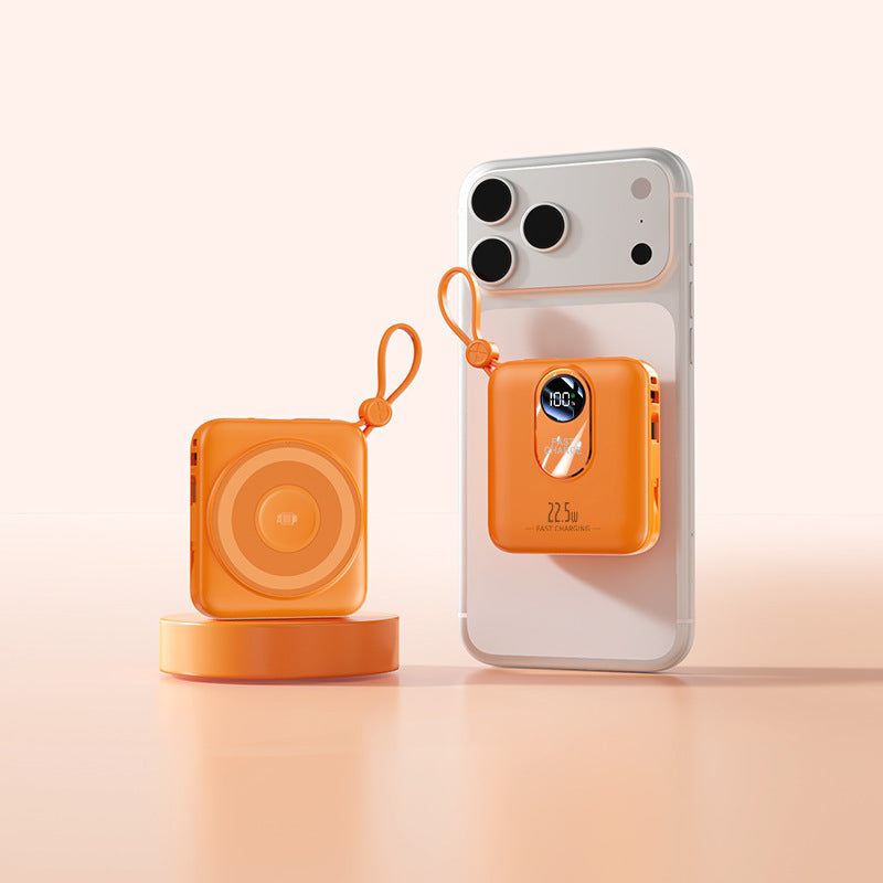 Portable Charger | Mini Power Bank with Fast Induction Charging | Compact Design for On-the-Go Convenience