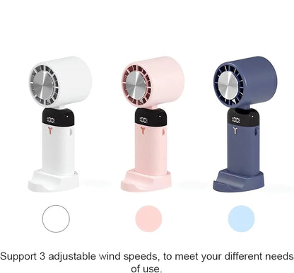 Portable Electric Cooling Fan with 3-Speed Settings & Ice Compression | Compact Design for Instant Heat Relief