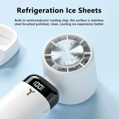 Portable Electric Cooling Fan with 3-Speed Settings & Ice Compression | Compact Design for Instant Heat Relief