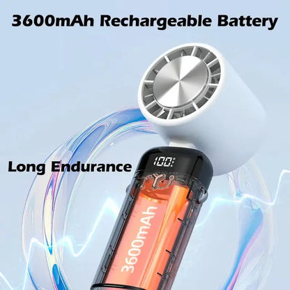 Portable Electric Cooling Fan with 3-Speed Settings & Ice Compression | Compact Design for Instant Heat Relief