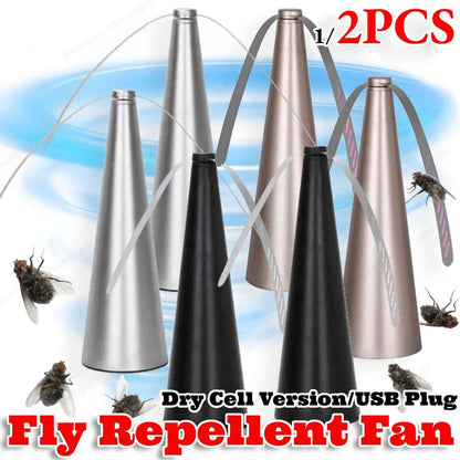 Portable Fly Repellent Fan with USB Power & Battery Operation | Ideal for Outdoor Dining and Insect Control