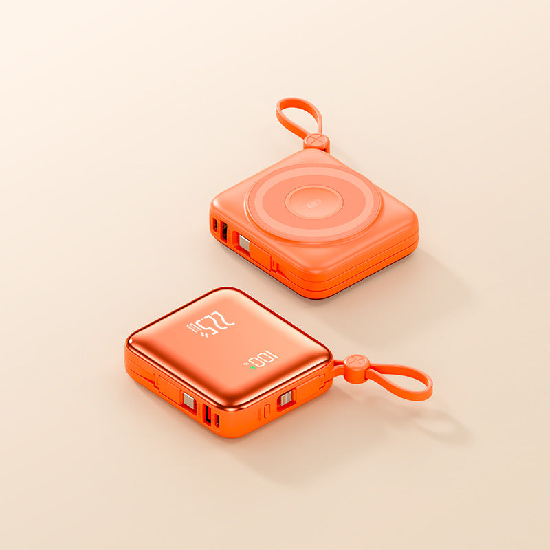 Portable Induction Power Bank | Wireless Charger with LED Display | Fast Charging for On-the-Go Use