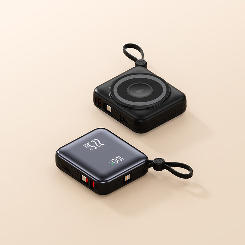 Portable Induction Power Bank | Wireless Charger with LED Display | Fast Charging for On-the-Go Use