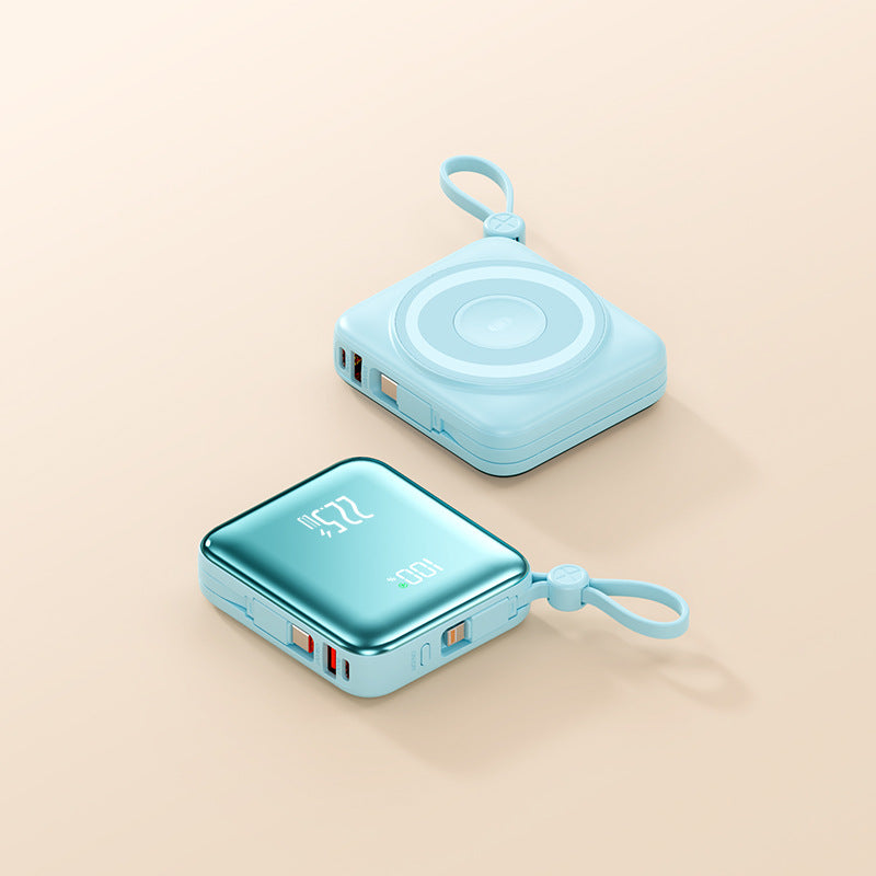 Portable Induction Power Bank | Wireless Charger with LED Display | Fast Charging for On-the-Go Use