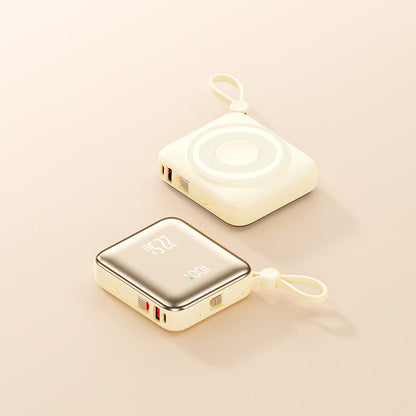 Portable Induction Power Bank | Wireless Charger with LED Display | Fast Charging for On-the-Go Use