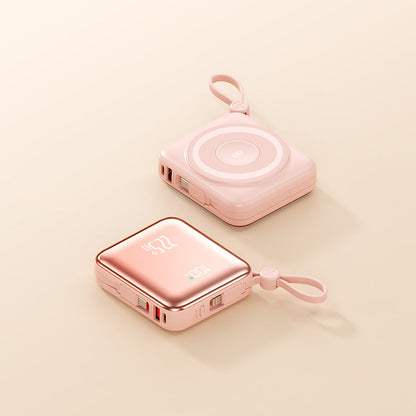 Portable Induction Power Bank | Wireless Charger with LED Display | Fast Charging for On-the-Go Use