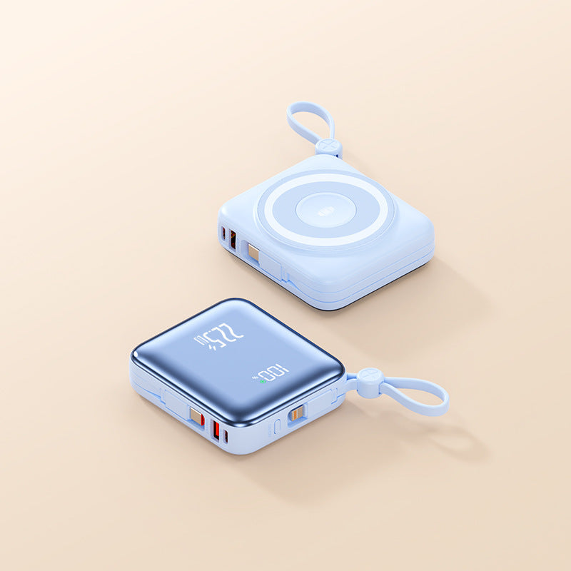Portable Induction Power Bank | Wireless Charger with LED Display | Fast Charging for On-the-Go Use