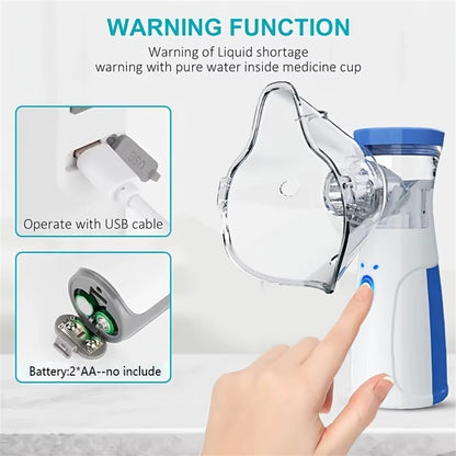 Handheld Nebulizer for Adults and Kids, Portable Nebulizer Machine with Mask, Rechargeable Mesh Nebulizer for Home Use