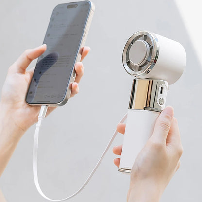 Portable Neck Fan with Power Bank & Adjustable Speed for Ultimate Comfort | Hands-Free Cooling for On-the-Go Relief