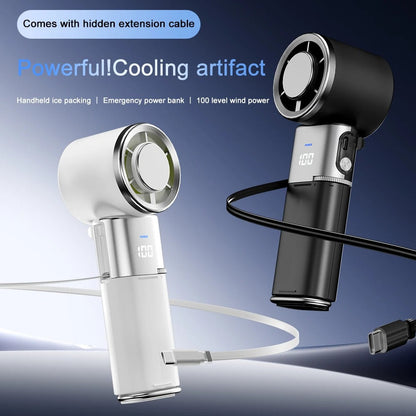 Portable Neck Fan with Power Bank & Adjustable Speed for Ultimate Comfort | Hands-Free Cooling for On-the-Go Relief