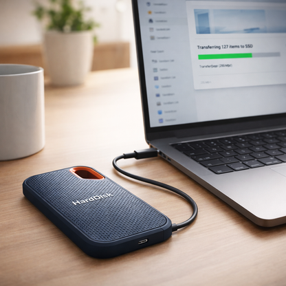 Portable SSD External Hard Drive with High-Speed USB-C | Compact Design for Fast Data Transfer